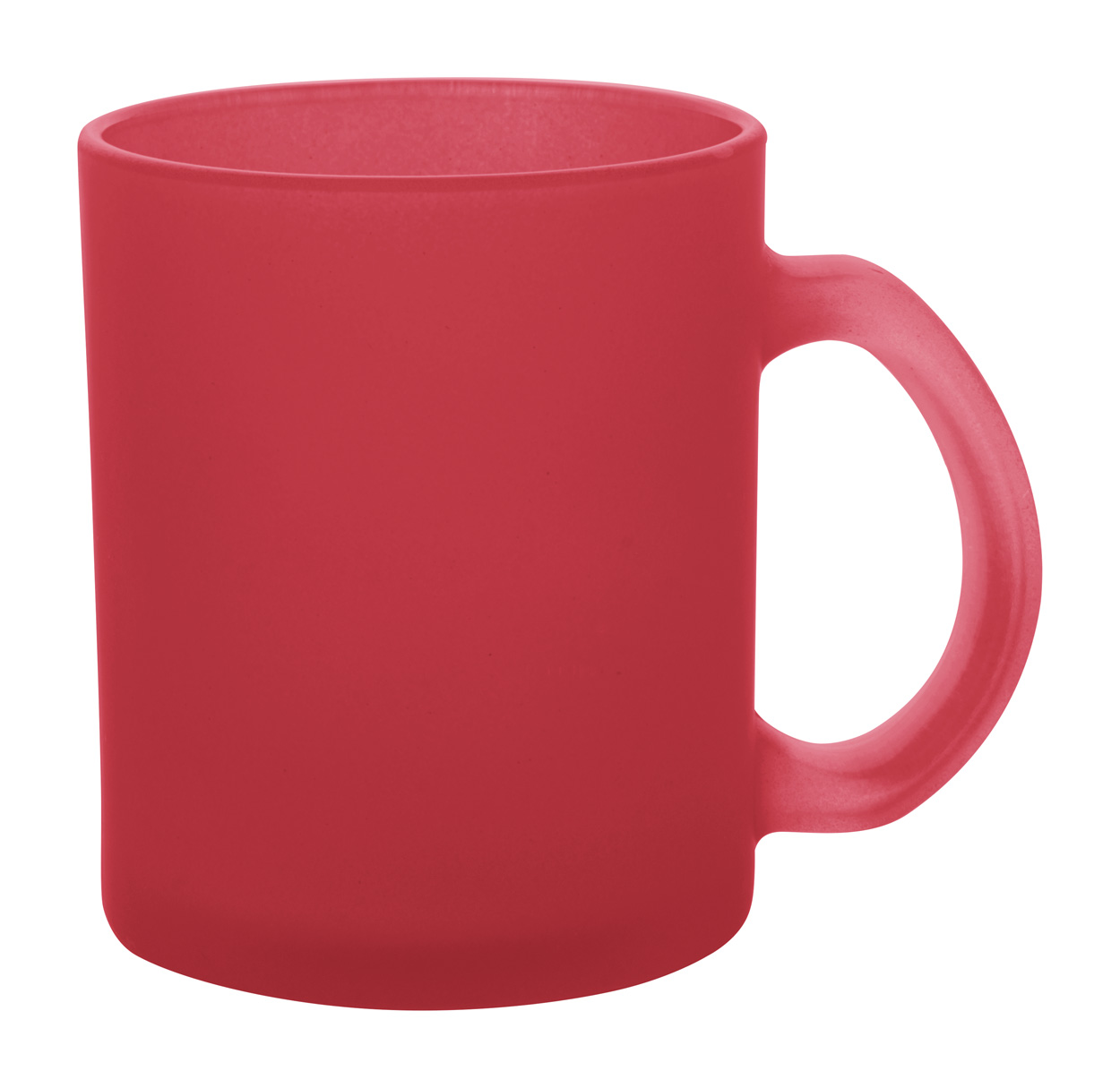 rot-rote-Glastasse-gefrostet-satiniert-transparent