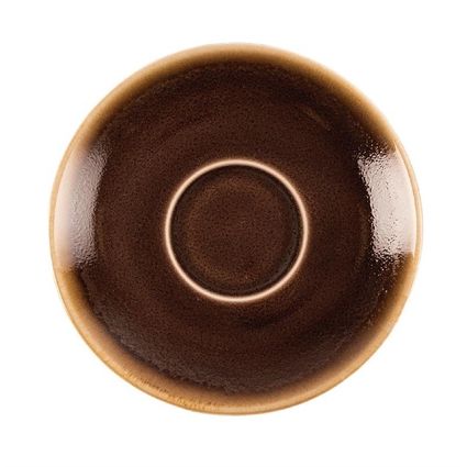 Untertasse Cappuchinotasse braun in Rauchoptik mit Untertasse