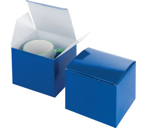 blaue Einzelbox für einen Becher - 130 x 120 x 105 mm