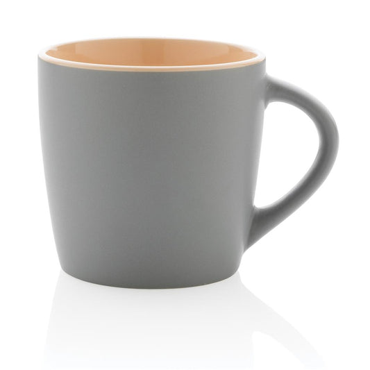 matter-Becher-Tasse-Keramik-aussen-grau-matt-innen-beige-bedrucken-lassen