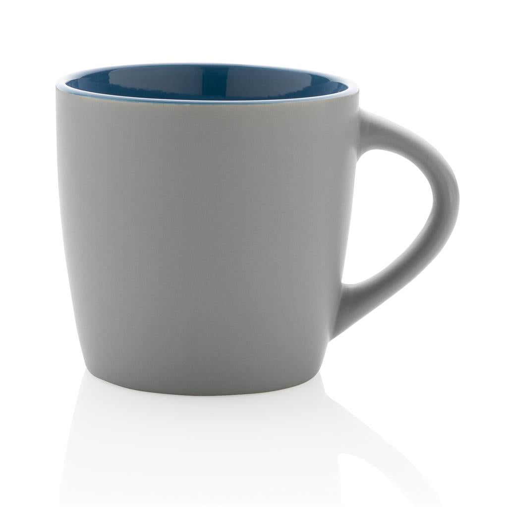 matter-Becher-Tasse-Keramik-aussen-grau-matt-innen-blau-bedrucken-lassen